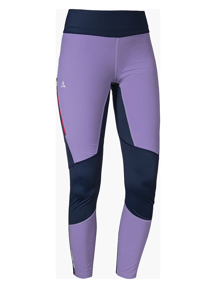 Legginsy sportowe "Hestad" w kolorze lawendowo-granatowym