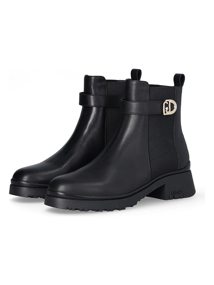Leren chelseaboots zwart