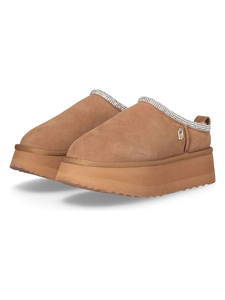 Leren enkelboots lichtbruin