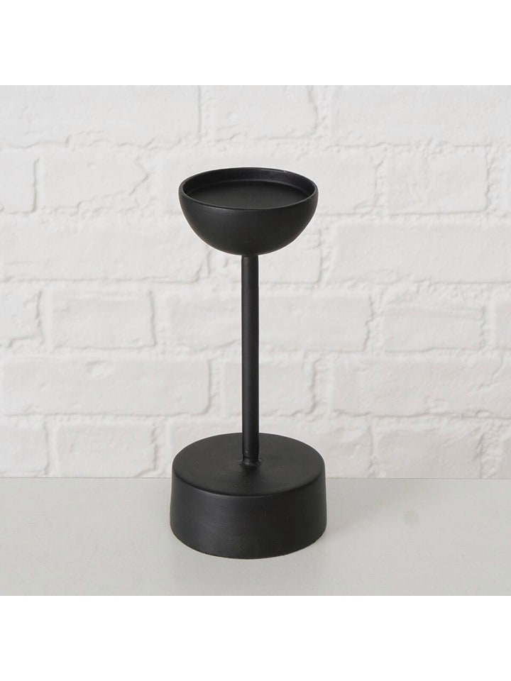 Kerzenleuchter "Vimo" in Schwarz - (H)20 cm