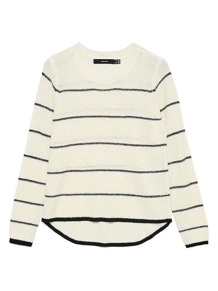 Pullover in Creme/ Schwarz