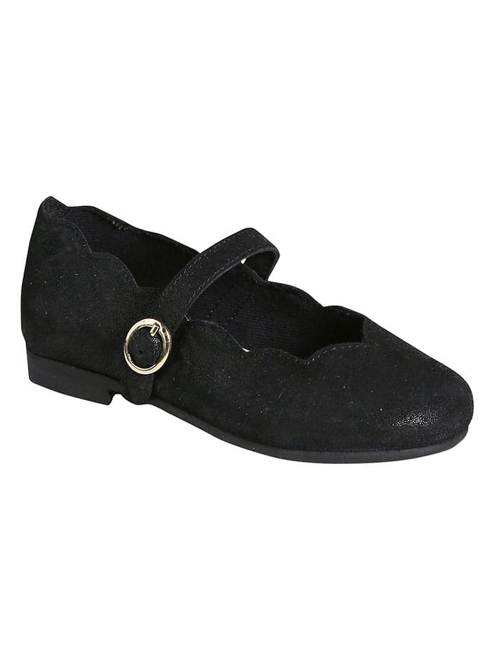 Leder-Ballerinas in Schwarz