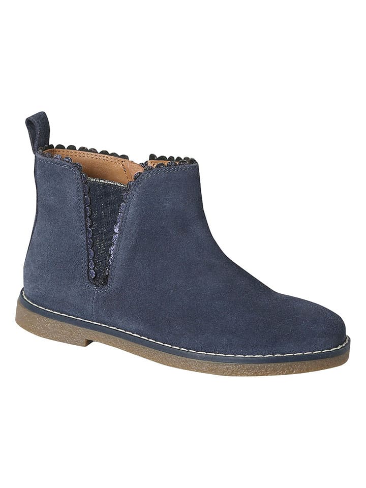 Leder-Chelsea-Boots in Blau