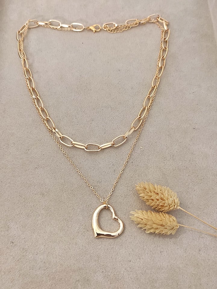 Vergulde ketting met hanger - (L)45 cm