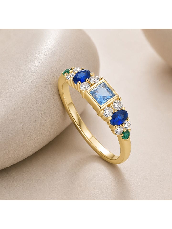 Vergold. Ring mit Edelsteinen