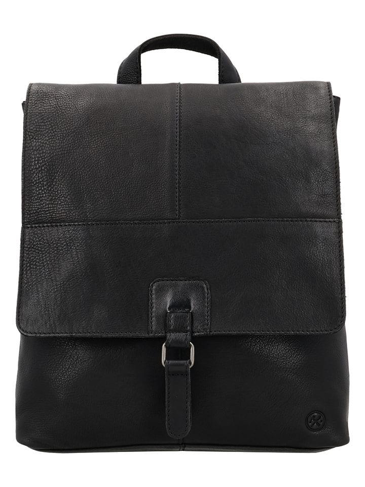 Leren rugzak zwart - (B)29 cm x (H)34 cm x (D)8 cm
