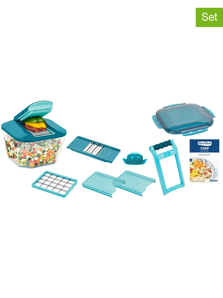 12-częściowy zestaw "Nicer Dicer Chef Professional" w kolorze morskim