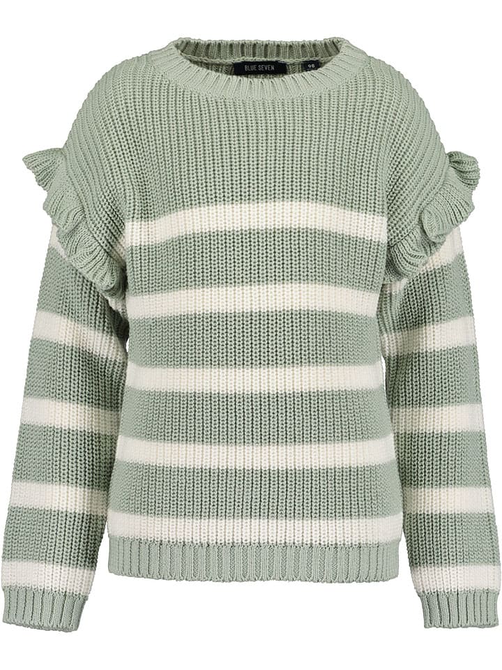 Sweter w kolorze zielono-kremowym