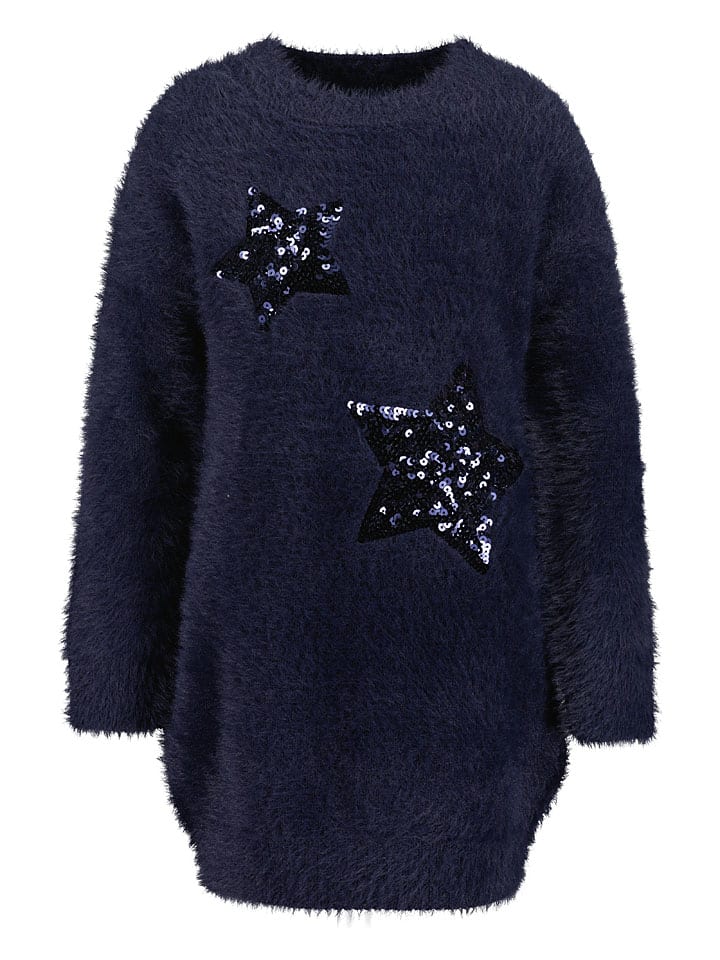 Gebreide jurk donkerblauw