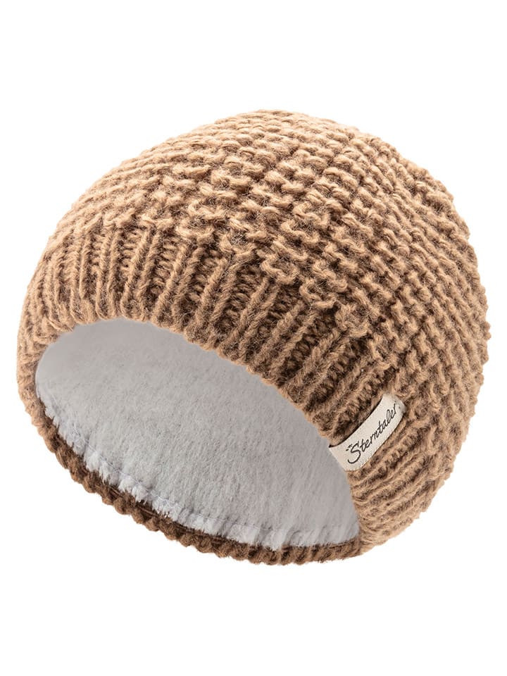 Strickmütze in Hellbraun