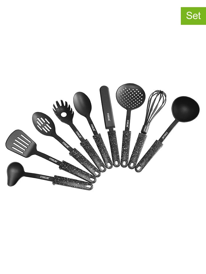 9tlg. Küchenhelfer-Set in Schwarz