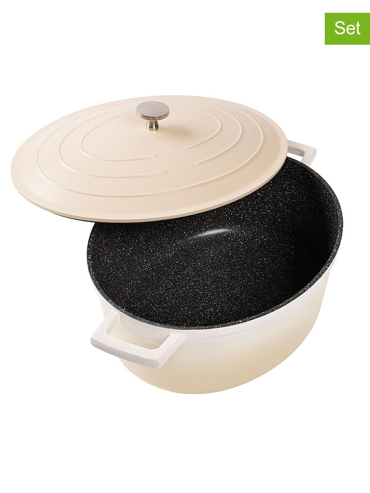 2tlg. Set: Bräter ''Gourmet'' in Beige - 6,6 l