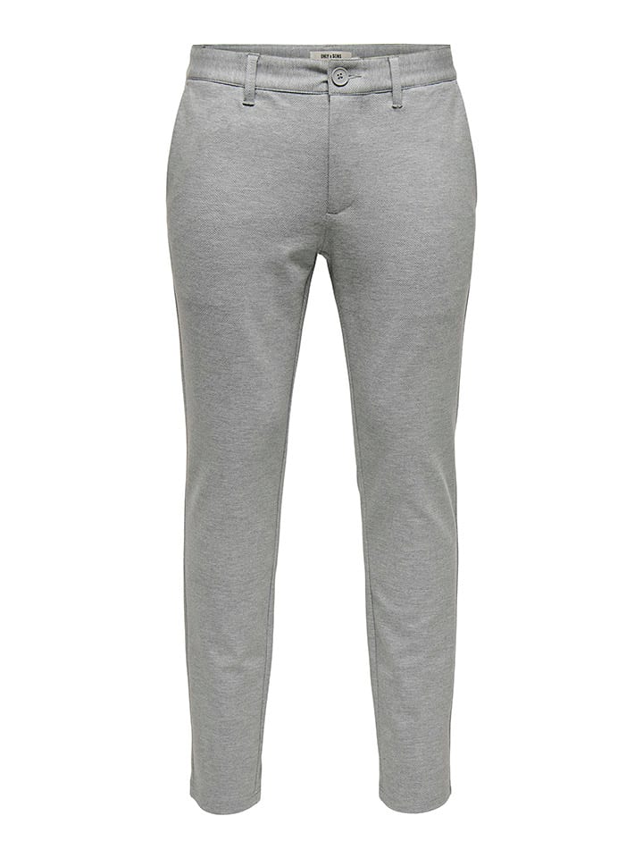 Spodnie chino "Mark" - Slim fit - w kolorze jasnoszarym