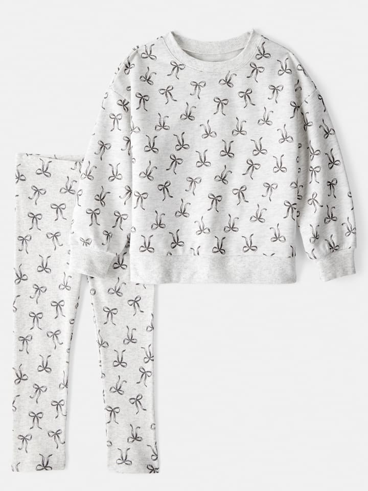 Pyjama in Anthrazit/ Grau