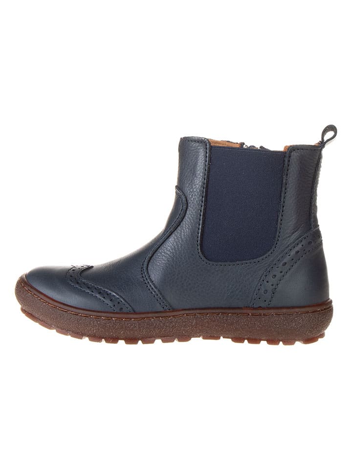 Leder-Chelsea-Boots "Norbert" in Dunkelblau
