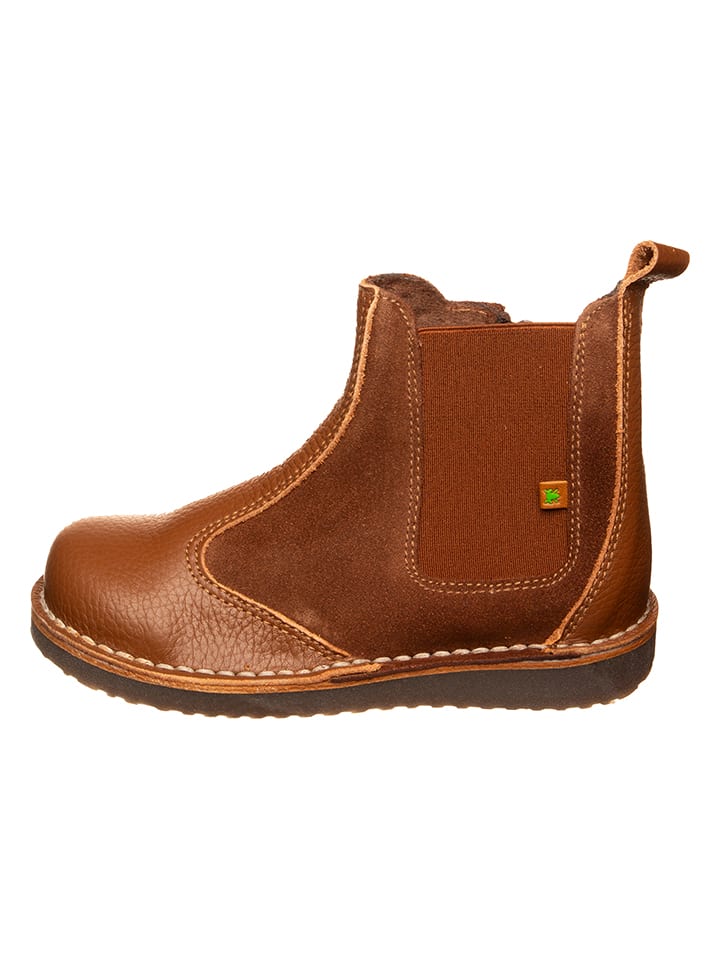 Leder-Winterboots in Hellbraun