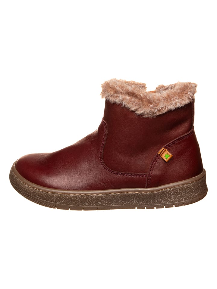 Leder-Winterboots in Dunkelrot