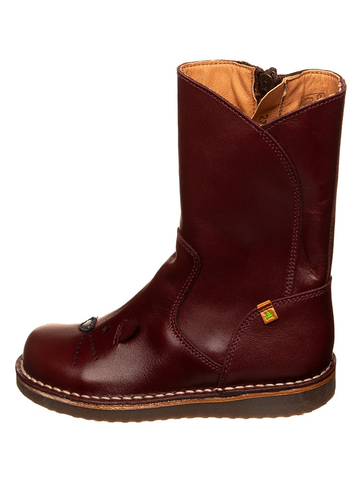 Leder-Stiefel in Dunkelrot