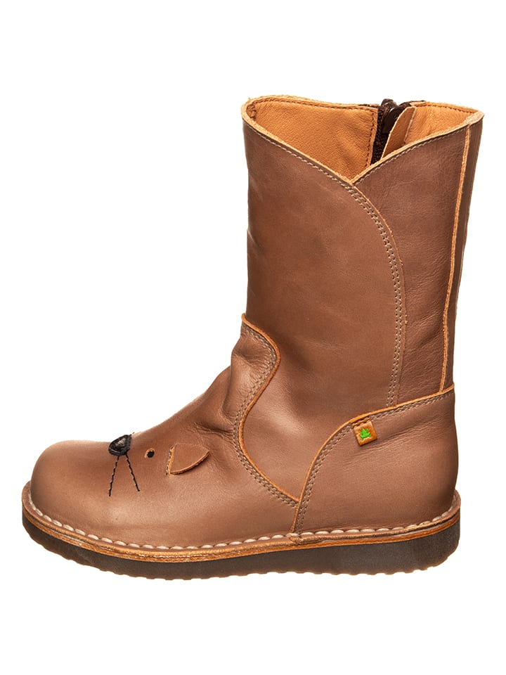 Leder-Stiefel in Hellbraun