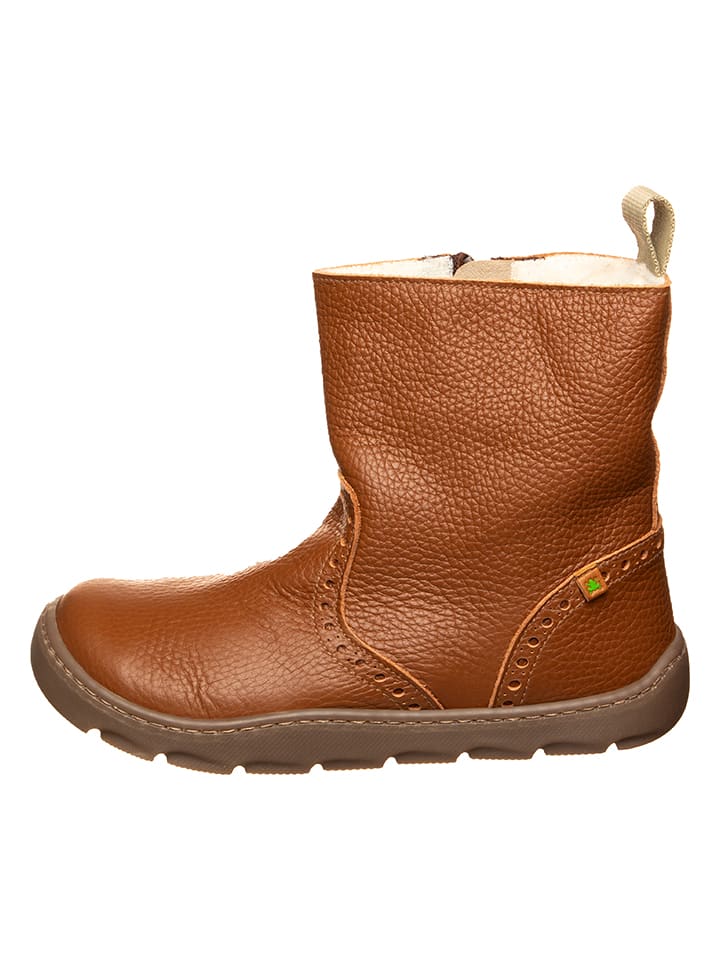Leder-Winterboots in Hellbraun