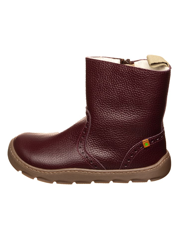 Leder-Winterboots in Dunkelrot