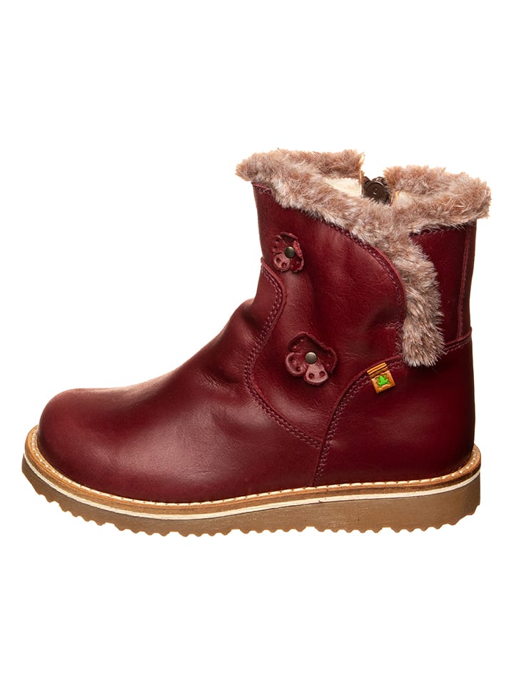Leren winterboots bordeaux