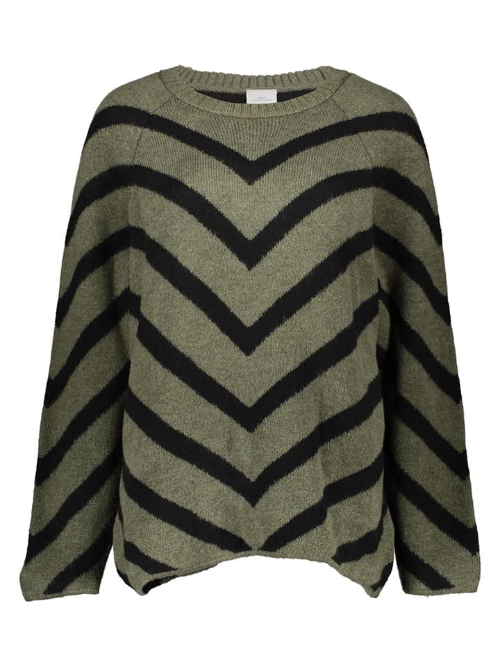 Sweter w kolorze oliwkowo-czarnym