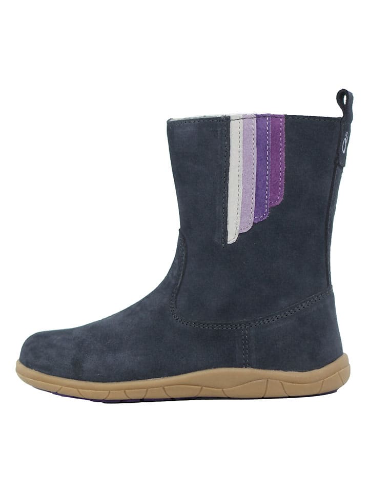 Leren barefootboots donkerblauw