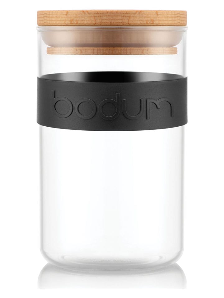 Voorraadglas "Bistro" zwart/beige - 600 ml