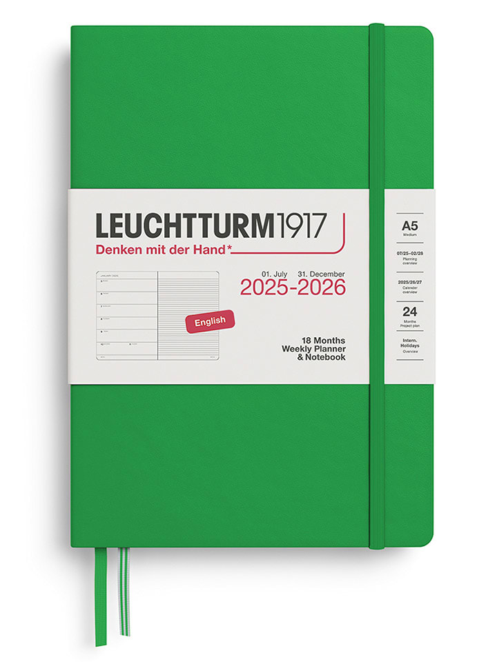 Wochenkalender & Notizbuch in Grün - A5