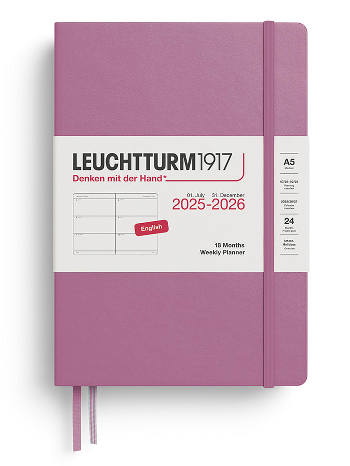 Wochenkalender & Notizbuch in Flieder - A5, ENG