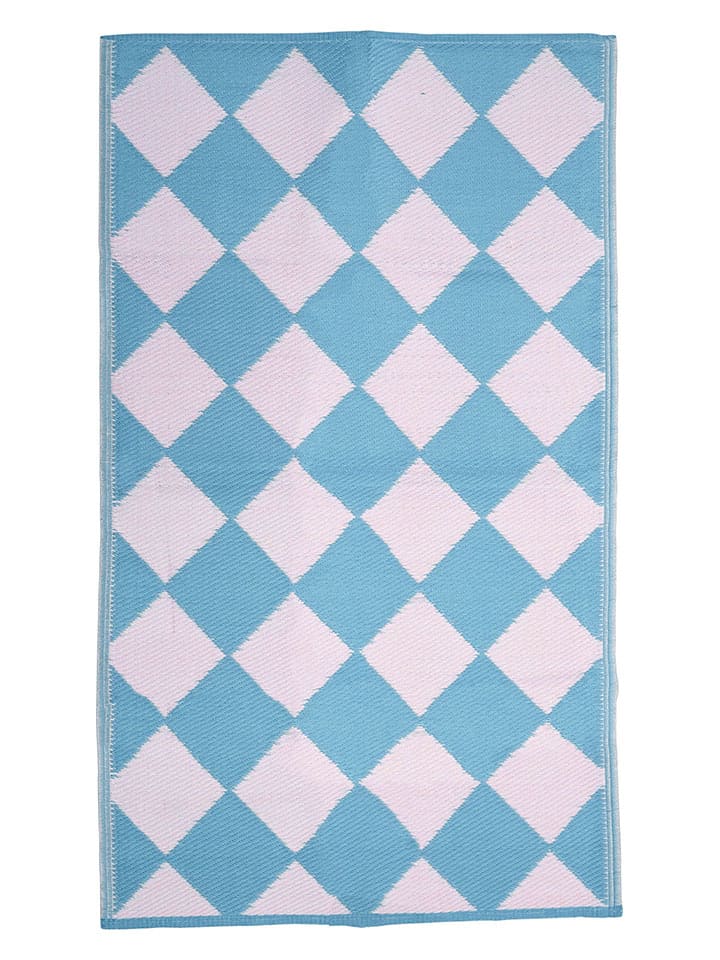 Läufer in Beige/ Hellblau -  (L)150 x (B)90 cm