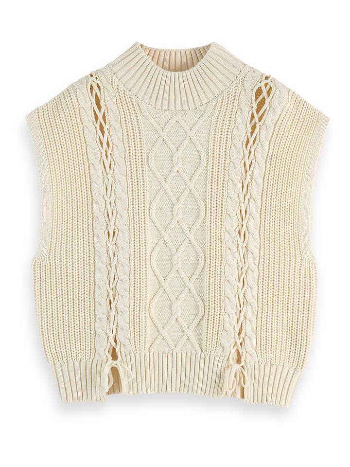 Zopfmuster Pullunder Creme Damen Zopfmuster Damen Strickpullover