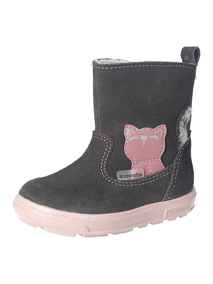 Leder-Winterstiefel "Corina-S" in Anthrazit