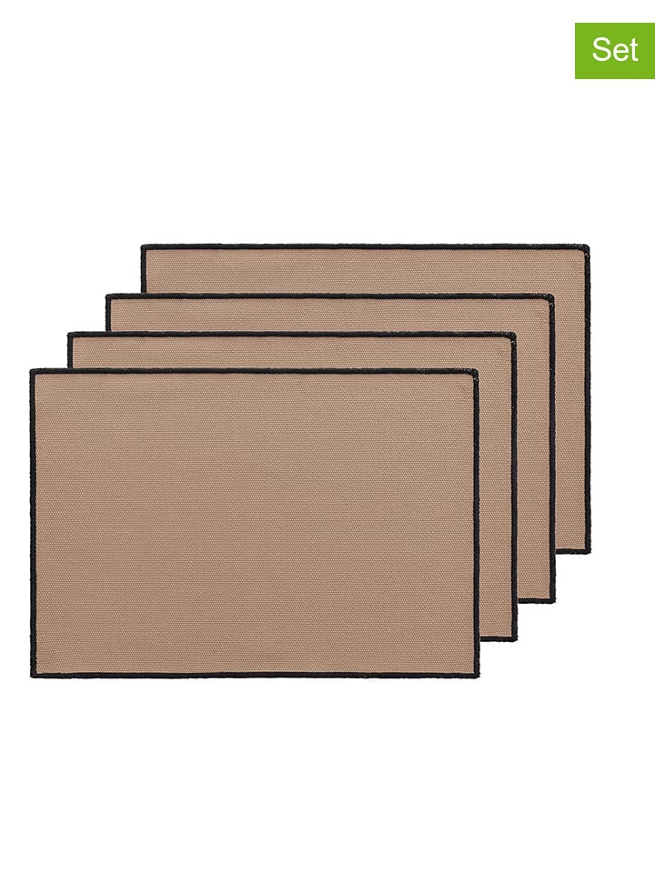 4-delige set: placemats "Sabler" taupe