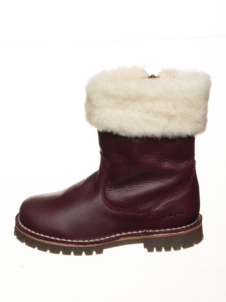 Leren winterlaarzen paars