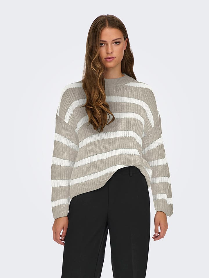 Trui beige/wit
