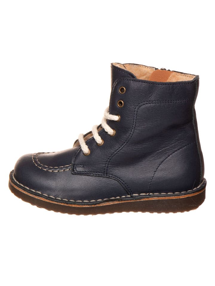 Leder-Boots in Dunkelblau