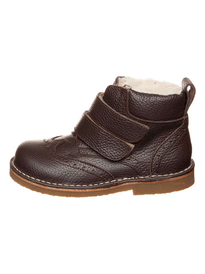 Leder-Winterboots in Dunkelbraun