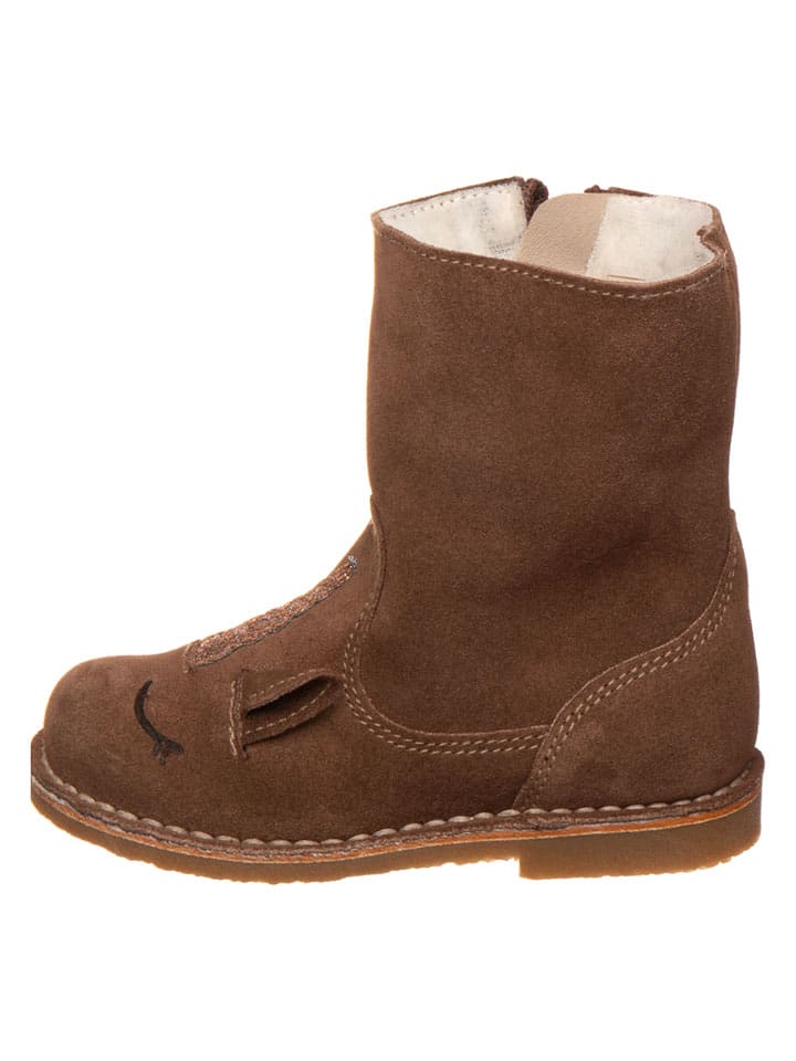 Leder-Winterboots in Braun