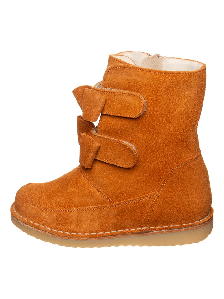 Leder-Winterboots in Hellbraun
