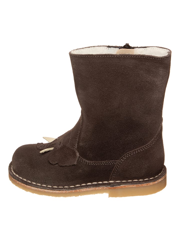 Leder-Winterboots in Dunkelbraun