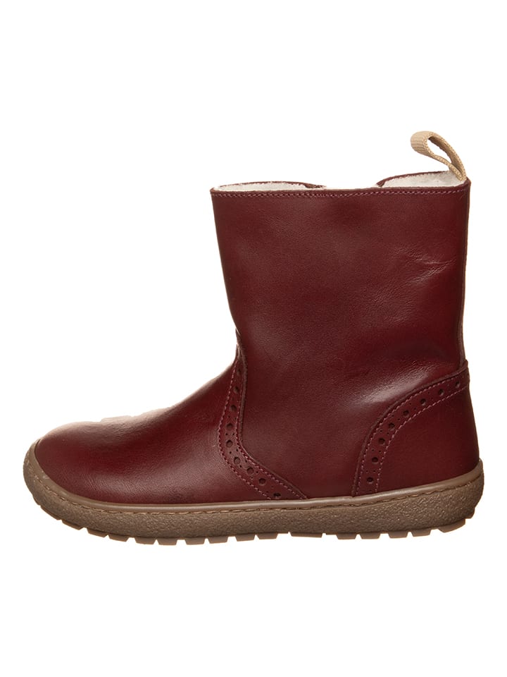 Leder-Winterboots in Dunkelrot