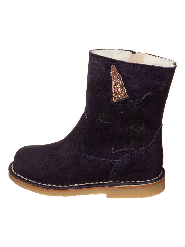 Leren winterboots donkerblauw