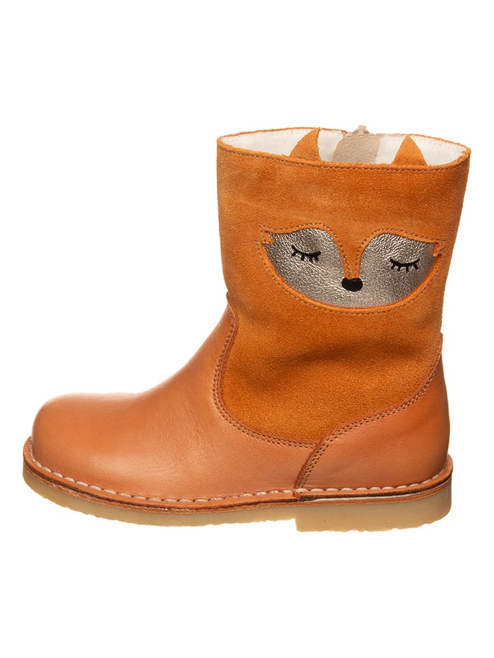 Leder-Winterboots in Hellbraun