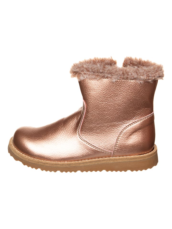 Leder-Winterboots in Gold