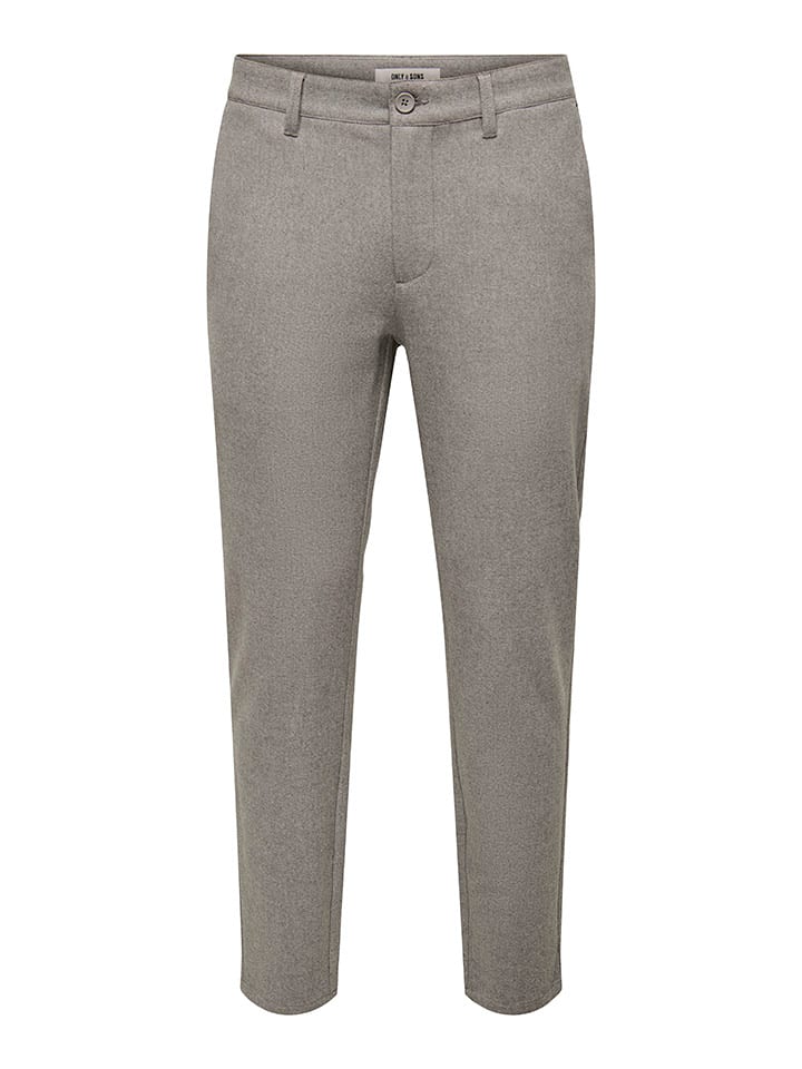 Spodnie chino "Mark" - Slim fit - w kolorze szarobrązowym
