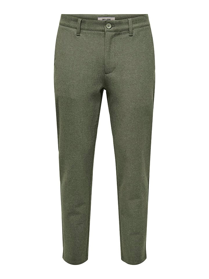 Spodnie chino "Mark" - Slim fit - w kolorze khaki
