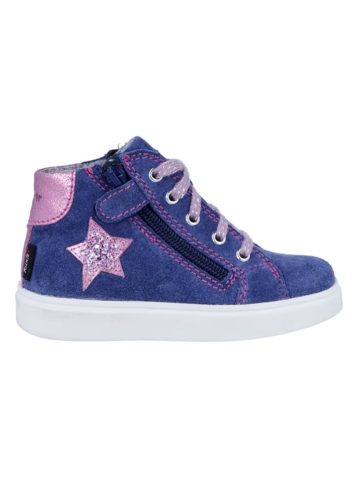 Skórzane sneakersy "Flora" w kolorze niebiesko-jasnoróżowym