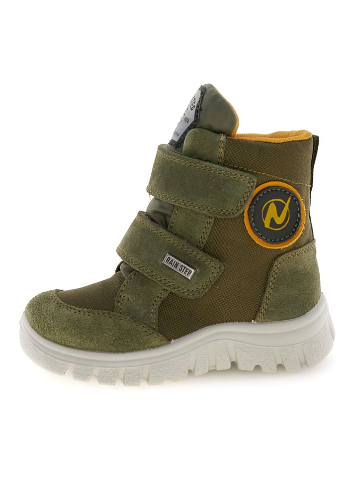 Skórzane botki "Gemi" w kolorze khaki